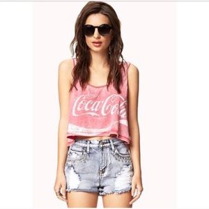 Vintage Coca Cola burnout Crop Tank